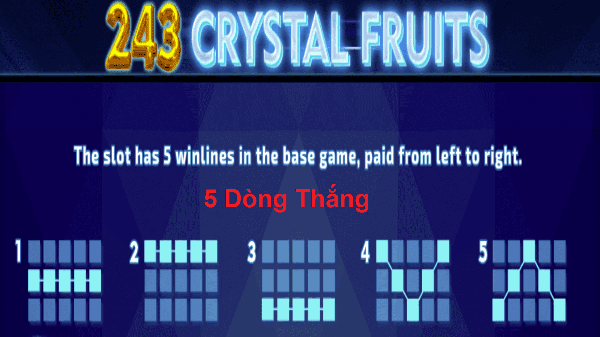 Huong dan choi song bai Lasvegas game slot No Hu 243 Crystal Fruits TNP nha cai OXBET