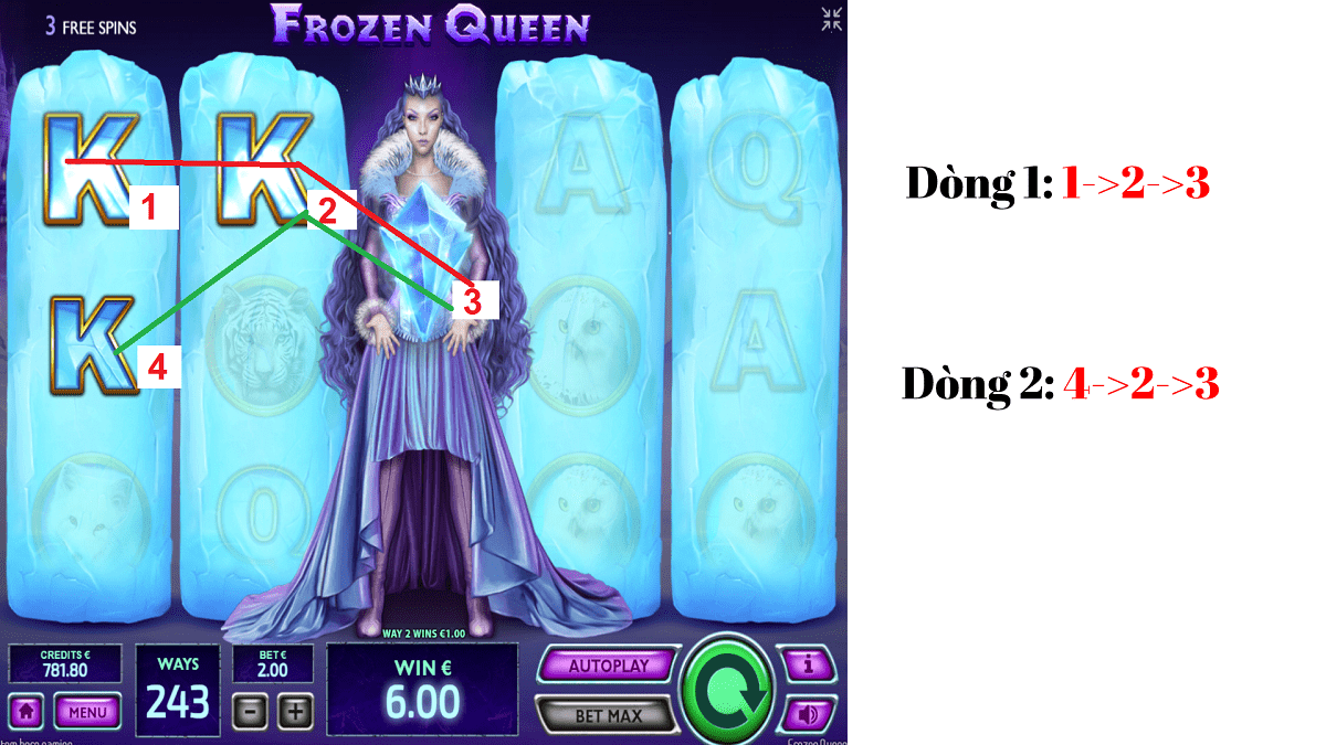 Huong dan choi song bai Lasvegas game slot No Hu Frozen Queen TNP nha cai OXBET