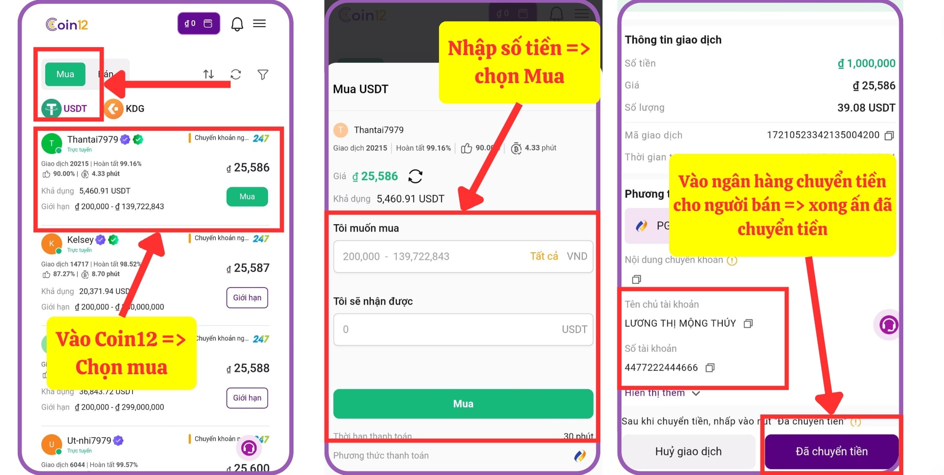 Nạp và rút tiền Oxbet từ coin12