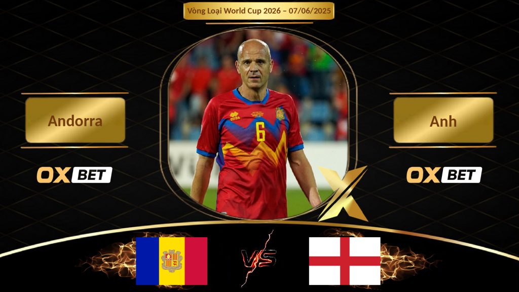 Soi kèo Andorra vs Anh, 07/06/2025, nhà cái Oxbet
